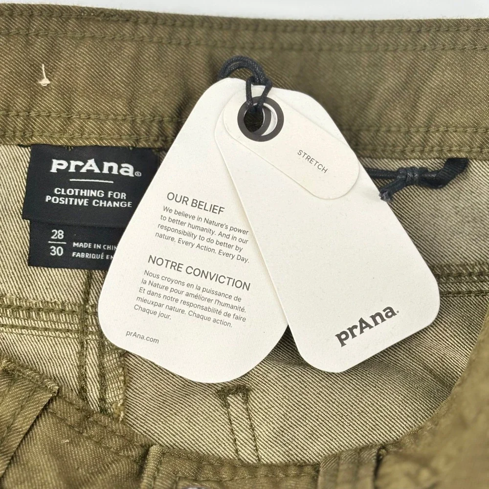 Prana Bridger Jean 30 Inseam Mens 28 Peat Green Slim Fit‎ Pants M4BD30315 NEW